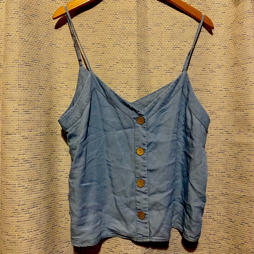 Denim crop button up